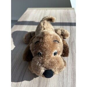 Vintage 1973 R Dakin & Co 10" Drooper Dog BROWN Plush Stuffed Puppy Dog Weighted